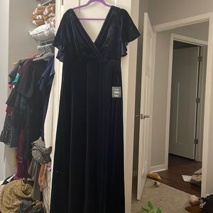 Navy velvet dress
